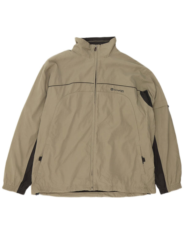 Jaqueta de chuva masculina Champion UK 44 2XL poliéster colorblock cáqui