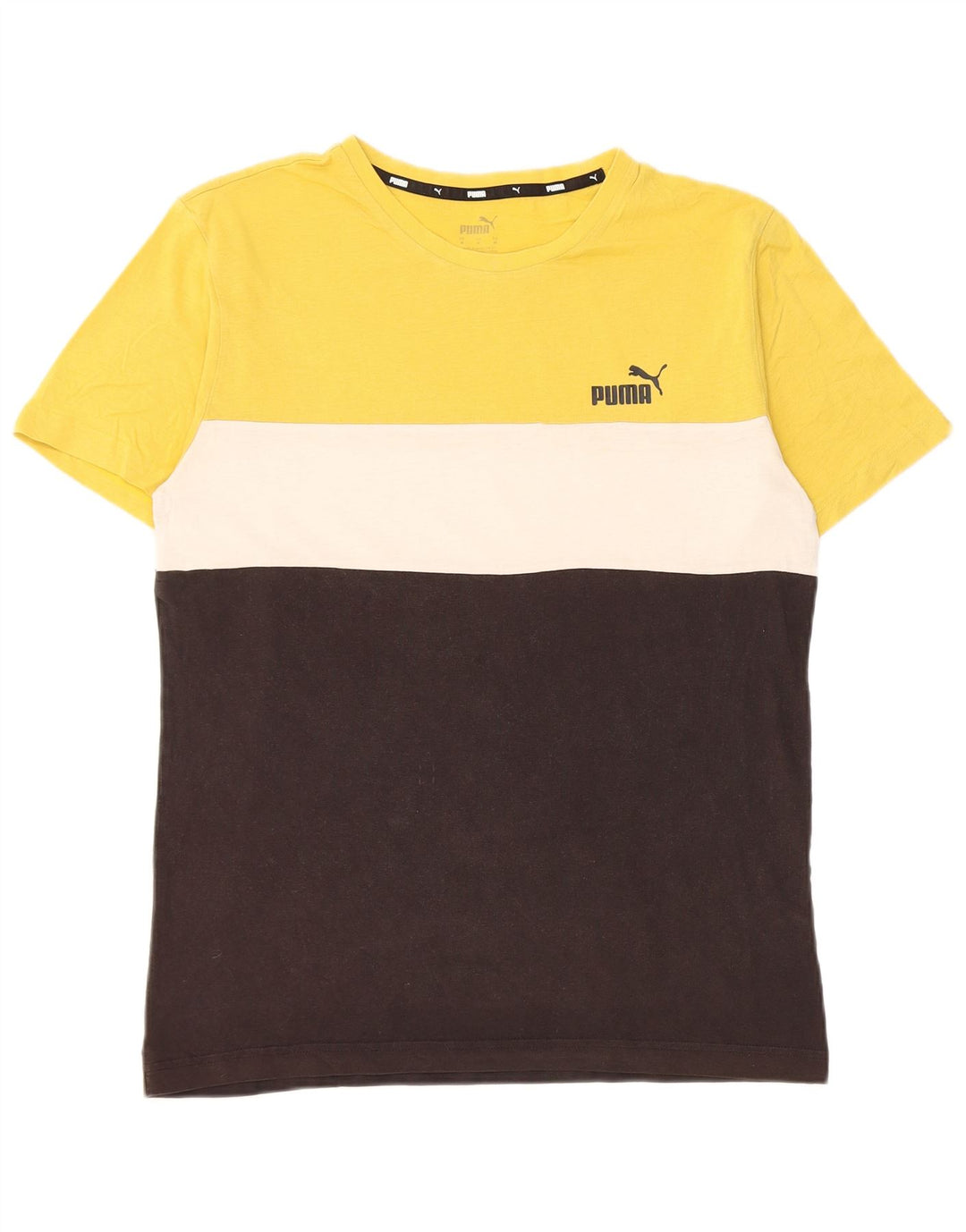 Puma Mens Camiseta Top Médio Multicolorido Colorblock Algodão