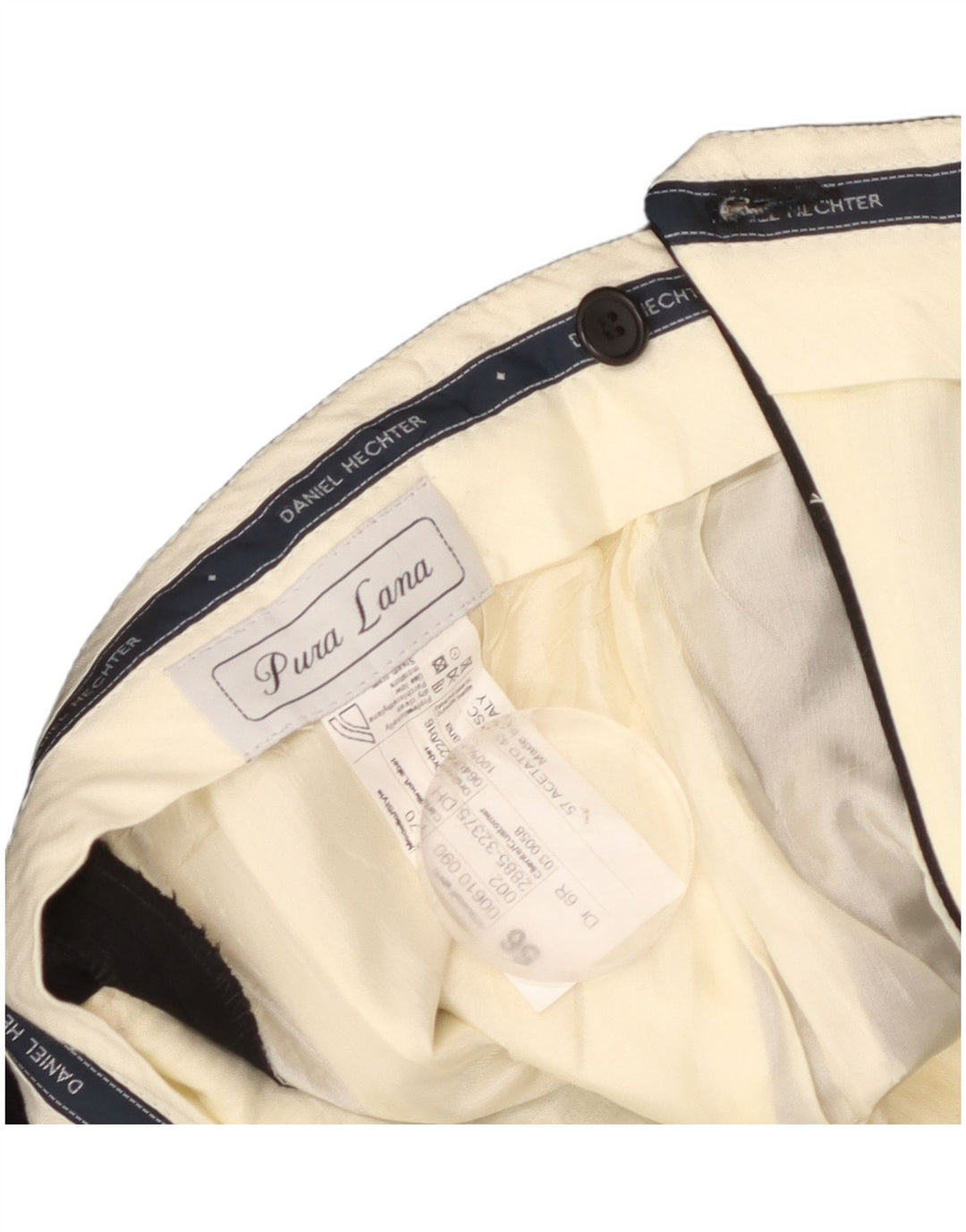 Daniel Hechter Masculino Pegged Suit Calças IT 56 3XL W38 L28 Lã Preta