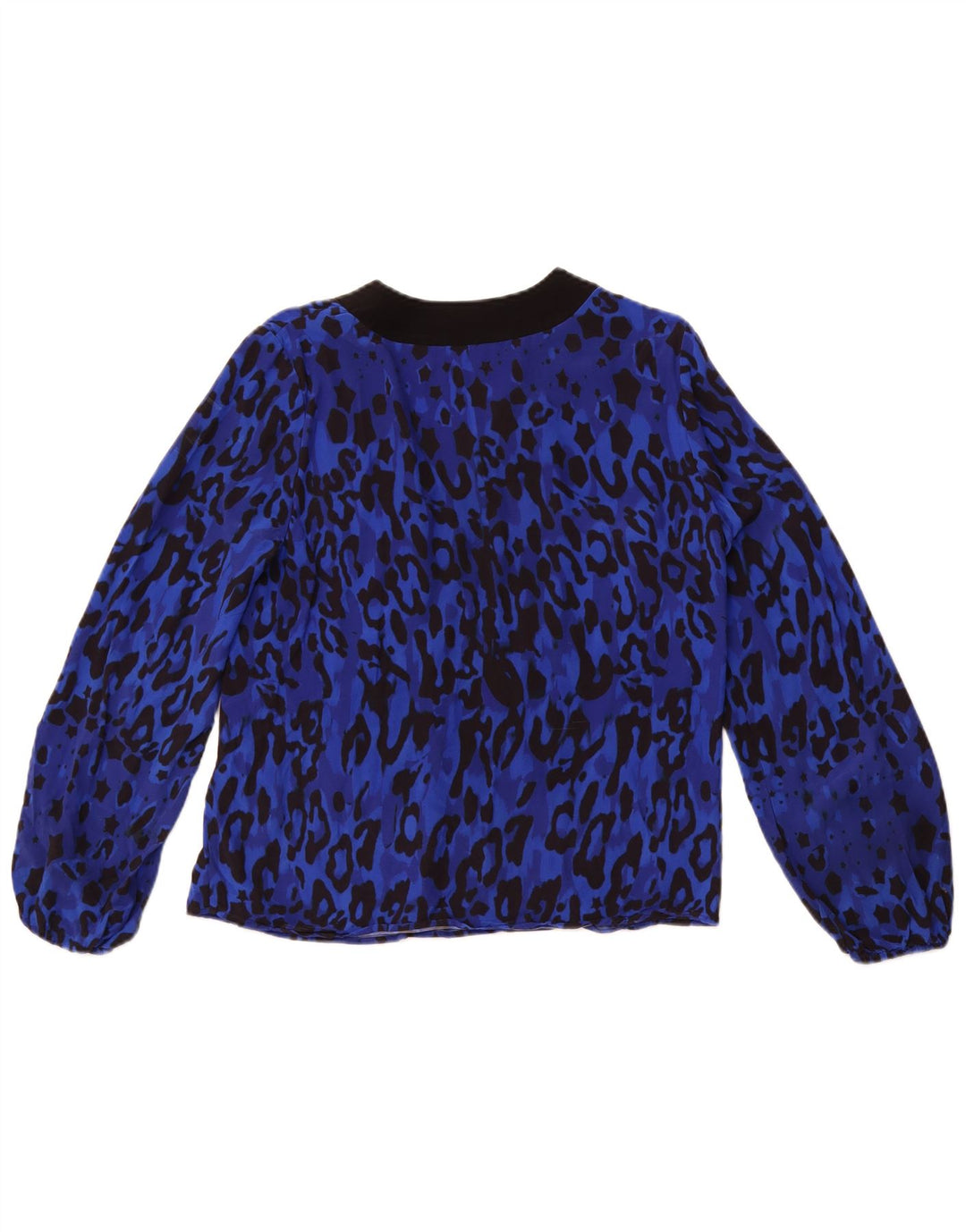 Blusa feminina de manga comprida TED BAKER tamanho 2 com estampa animal azul pequena