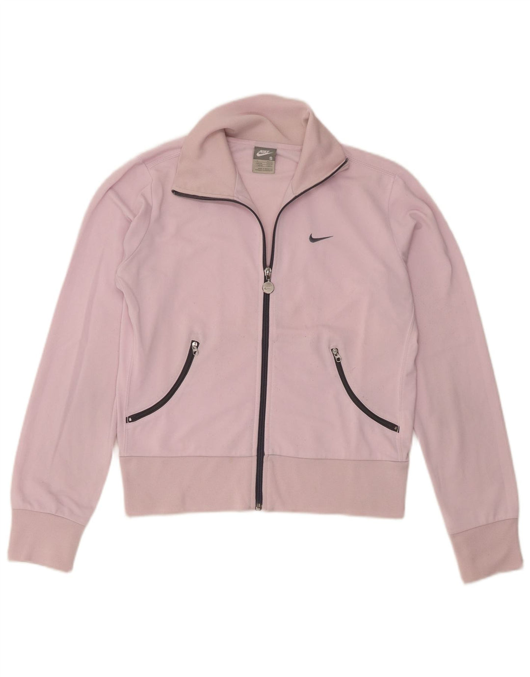 Nike Womens Tracksuit Top Jacket UK 8/10 Pequeno Rosa Poliéster