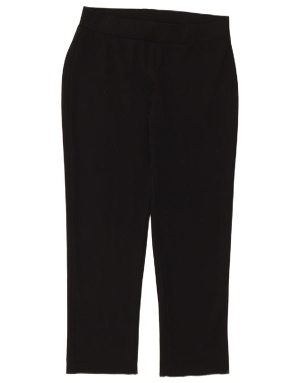 Calça feminina reta casual Marks & Spencer Reino Unido 12 médio W30 L27 preta