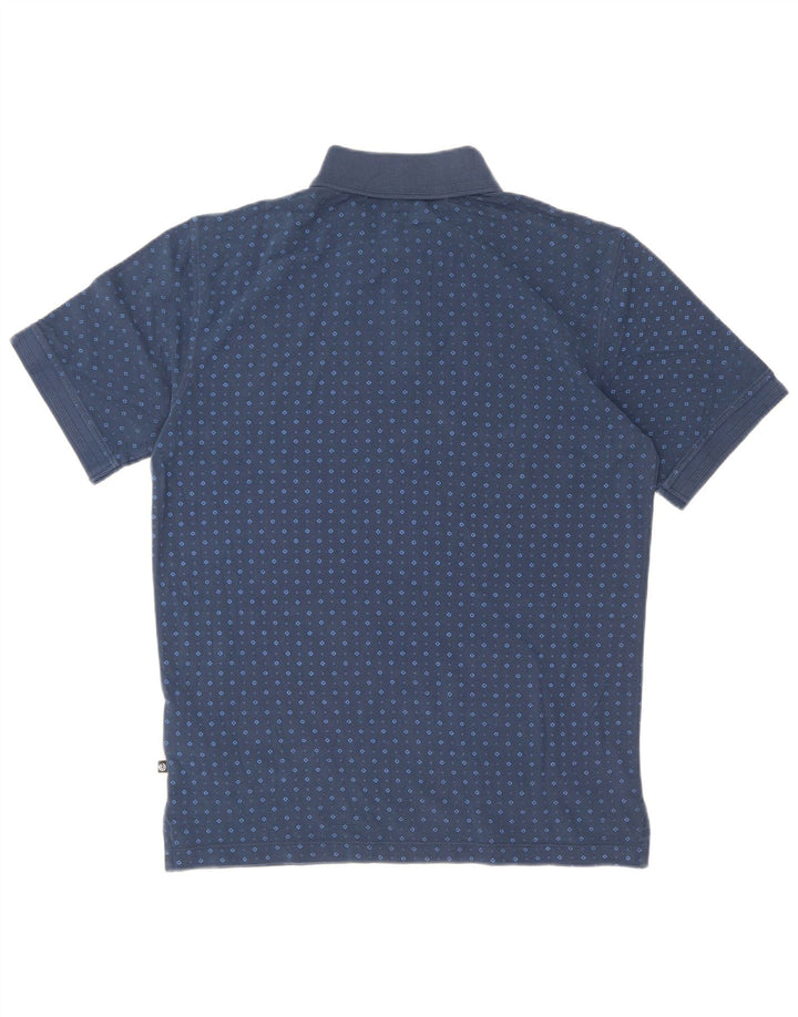 Camisa polo masculina Bugatti algodão manchado azul médio