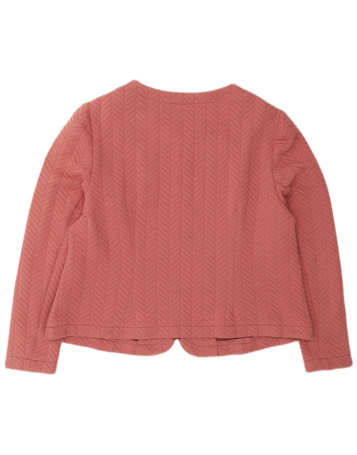 Jaqueta blazer feminina Marks & Spencer com zíper completo Reino Unido 20 2XL poliéster rosa