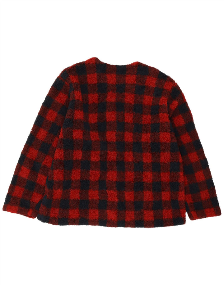 Jaqueta de lã superdimensionada feminina LEE UK 18 XL poliéster xadrez vermelho