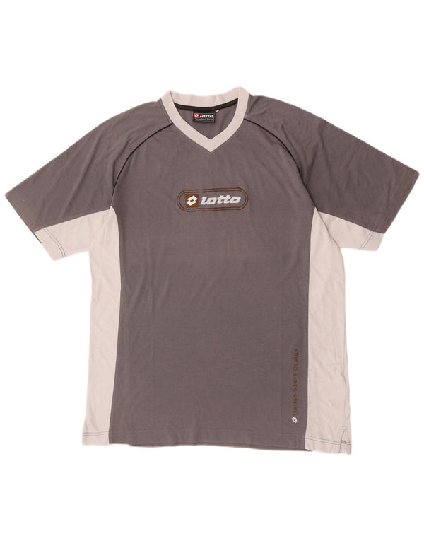 Camiseta gráfica masculina Lotto UK 42/44 XL cinza colorblock algodão
