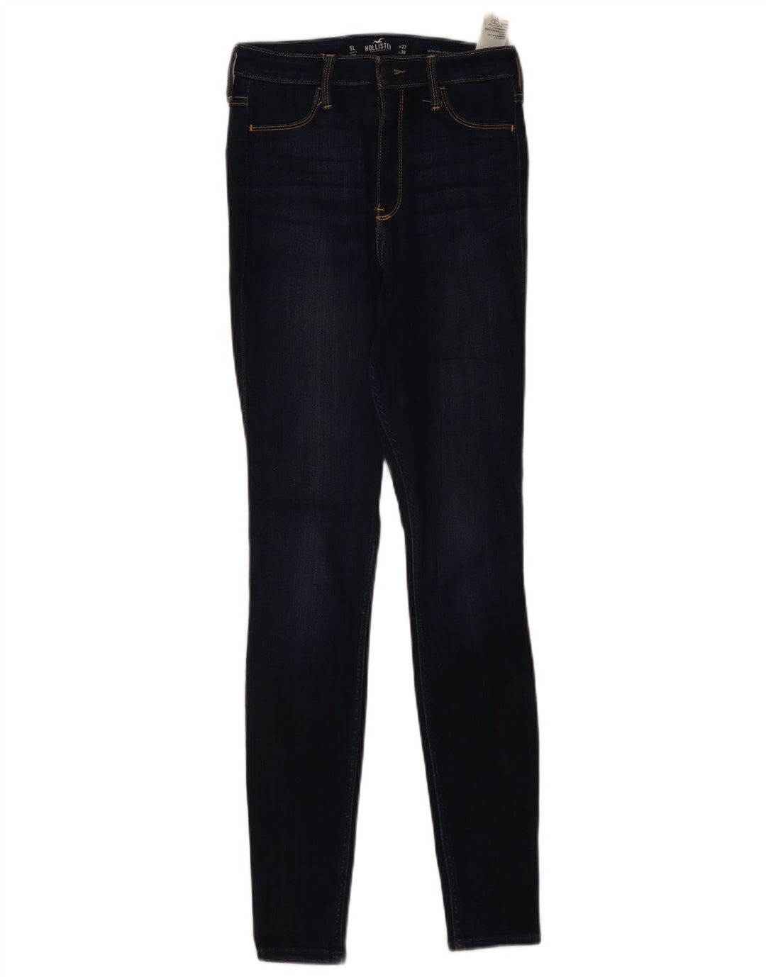 HOLLISTER Calça jeans feminina cintura alta US 5 pequena W27 L30 azul marinho