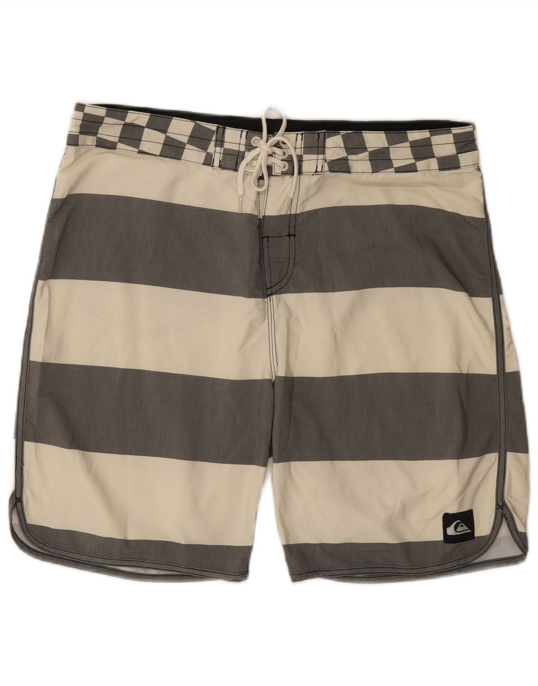 Shorts de natação masculino Quiksilver grande poliéster listrado branco