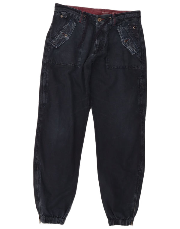 Murphy & Nye Mens Joggers Cargo Trousers W36 L34 Navy Blue Cotton