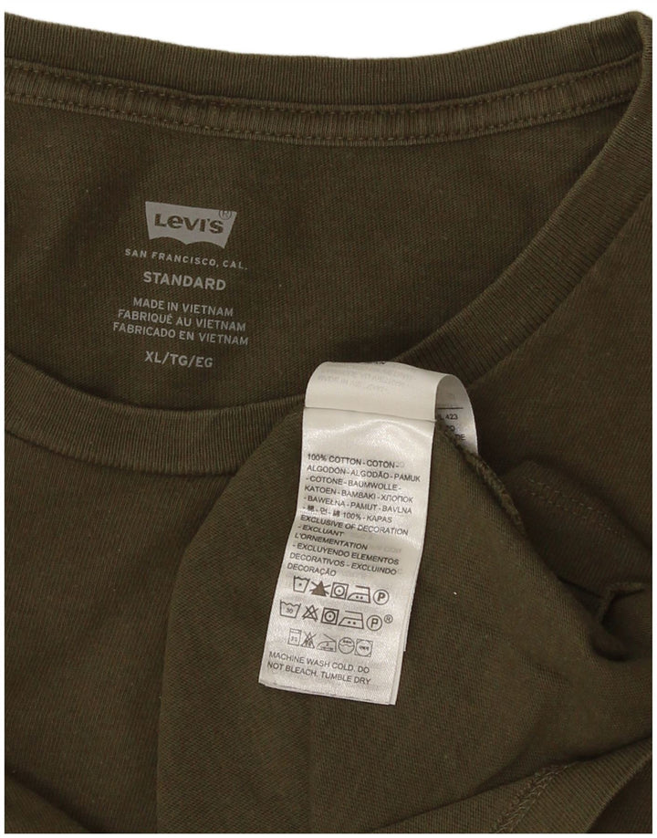 Camiseta masculina padrão Levi's Top XL algodão cáqui