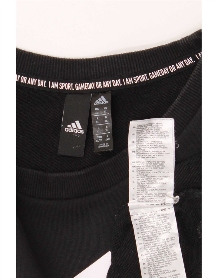 Adidas Mens Graphic Regular Fit Moletom Jumper XL Preto Algodão