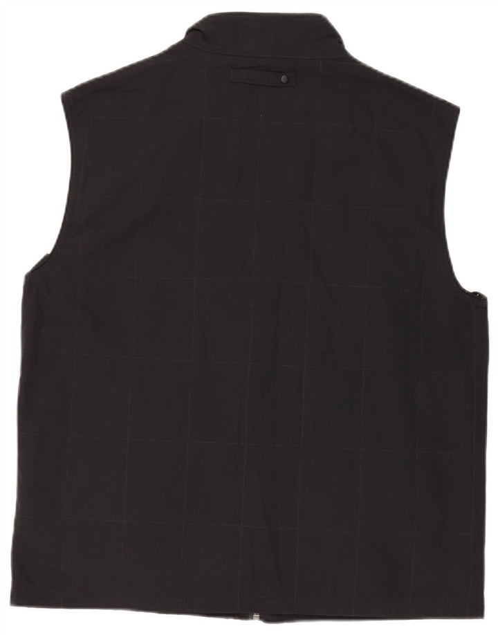 Colete masculino Massimo Dutti UK 42 XL poliéster xadrez preto