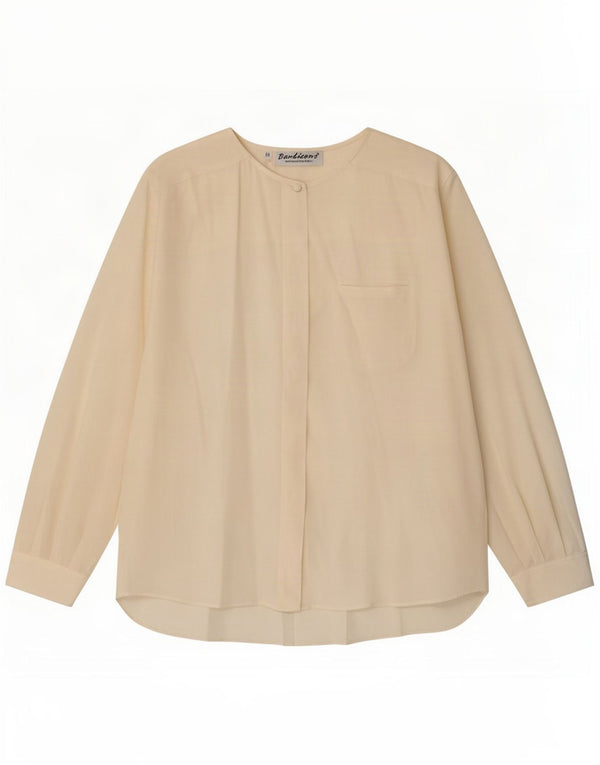 Blusa feminina vintage oversized IT 50 XL seda bege