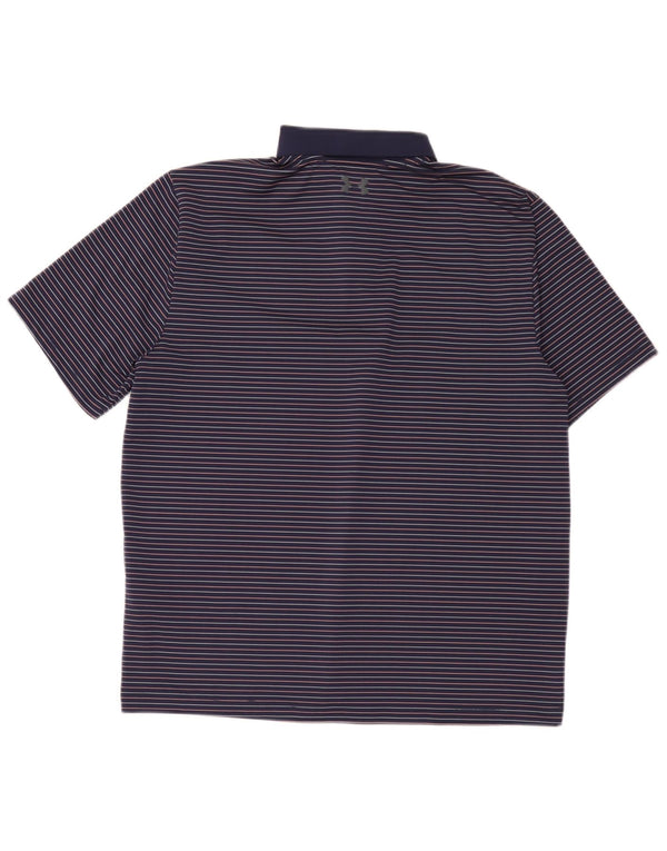Camisa polo masculina Under Armour grande poliéster listrado azul marinho