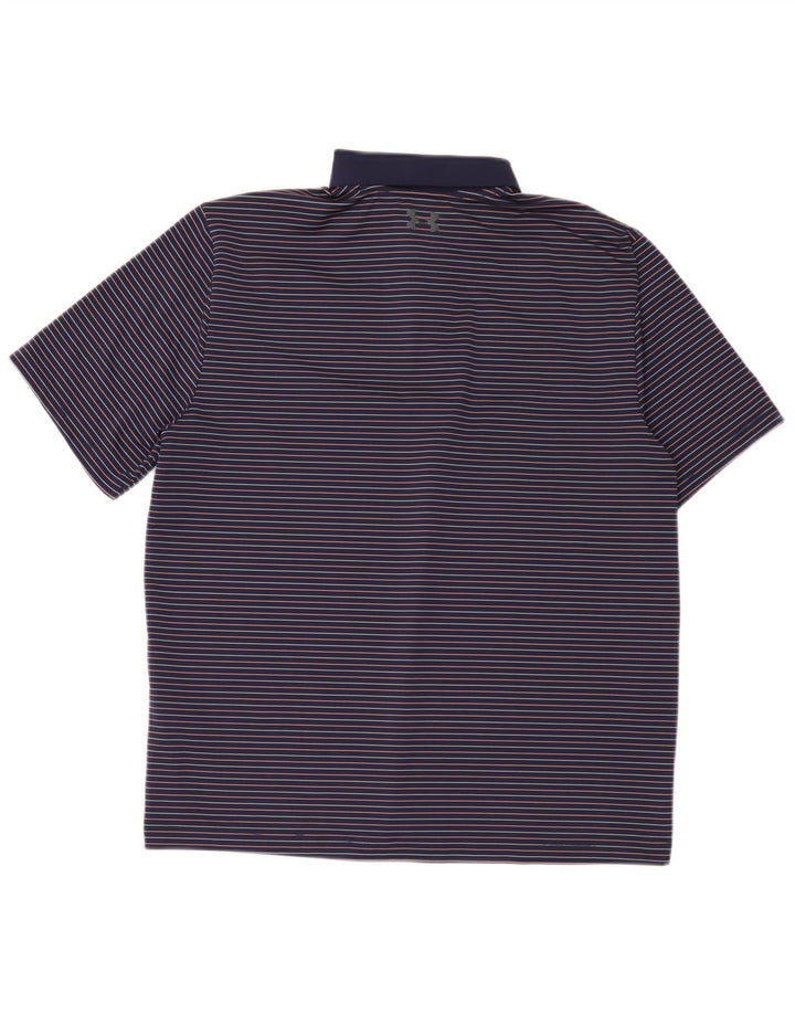 Camisa polo masculina Under Armour grande poliéster listrado azul marinho