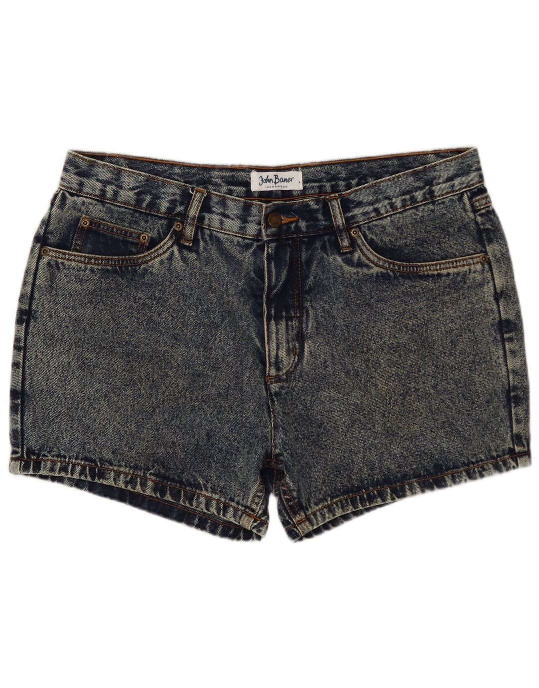 Shorts jeans feminino JOHN BANER W34 grande algodão azul