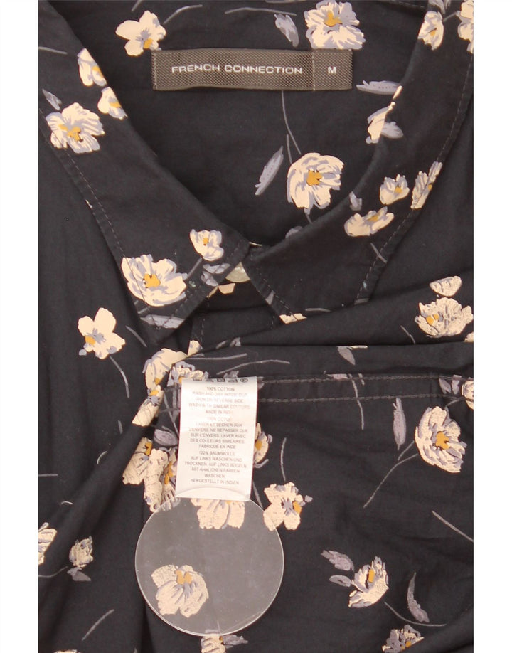 Camisa masculina French Connection média azul marinho floral algodão