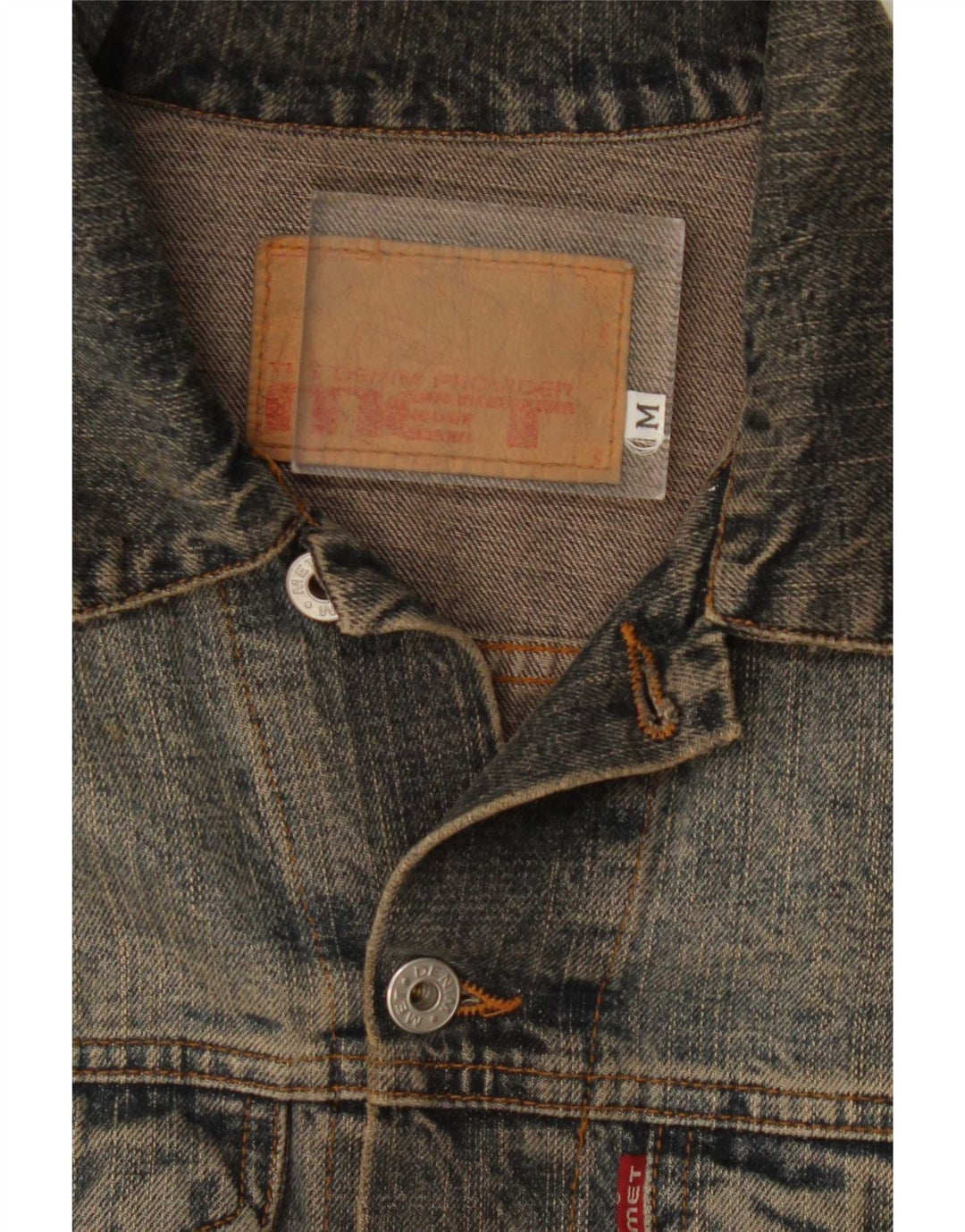 Jaqueta jeans feminina MET UK 12 algodão azul médio