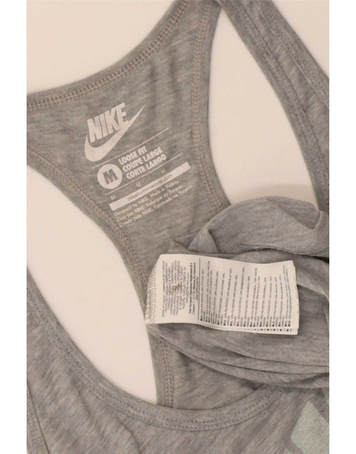 Colete gráfico feminino Nike Loose Fit UK 12 poliéster cinza médio
