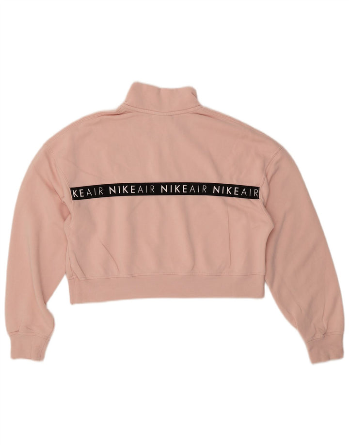 Moletom feminino Nike Crop Graphic Jumper UK 16 grande bloco colorido rosa