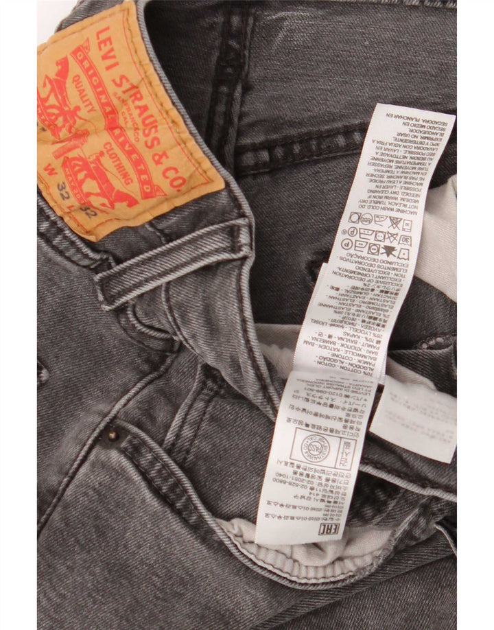 Calça jeans masculina Levi's 512 Slim Tapered W32 L32 cinza algodão