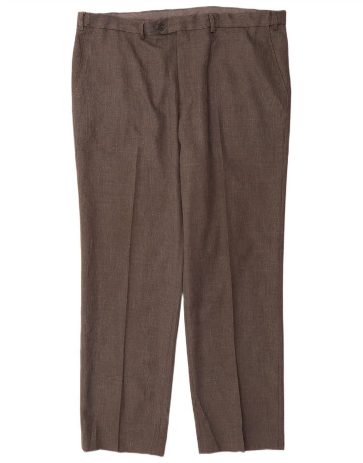 Calça masculina Marks & Spencer reta regular fit W42 L33 cinza