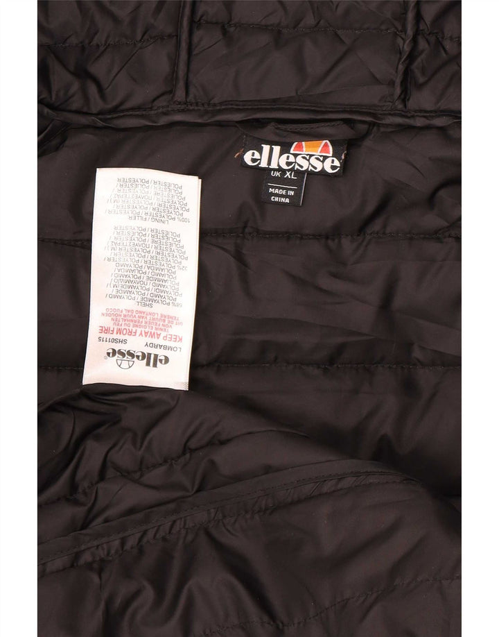 Jaqueta masculina acolchoada com capuz Ellesse UK 42 XL cinza poliamida