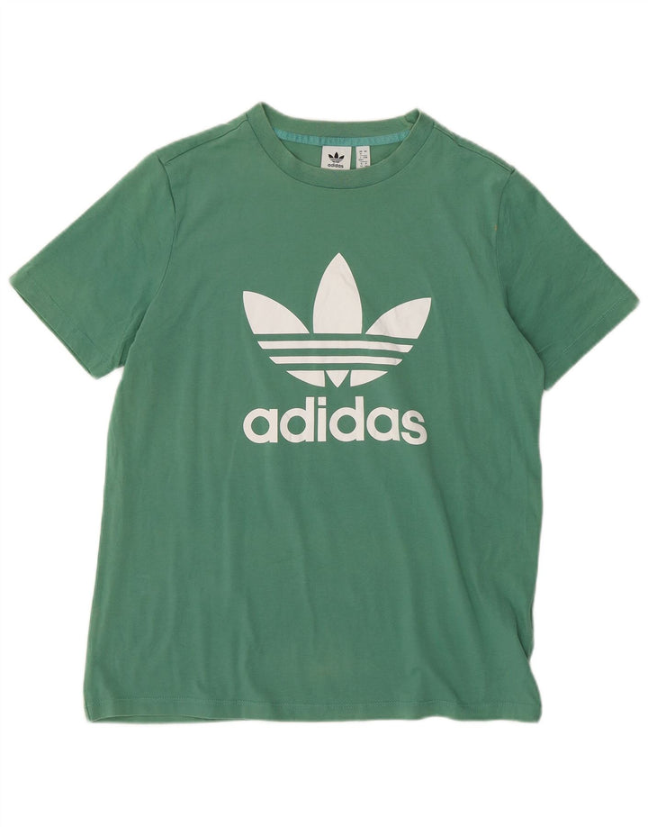 Camiseta feminina ADIDAS com estampa gráfica UK 16 grande algodão verde
