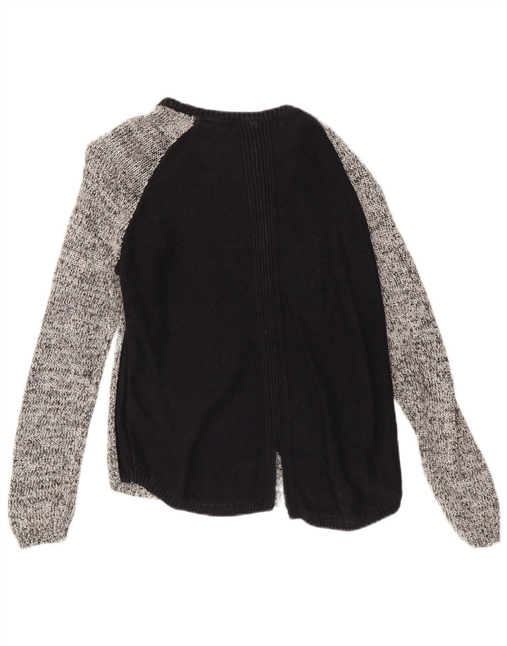 Suéter feminino Marks & Spencer com gola canoa Reino Unido 12 médio preto