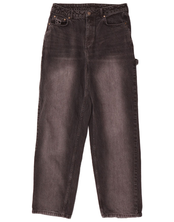 Karl Kani Calça jeans feminina cintura alta solta W27 L30 cinza