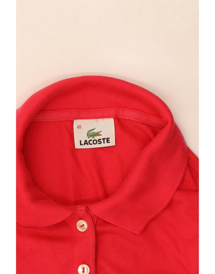 Camisa polo feminina LACOSTE tamanho 40 rosa médio
