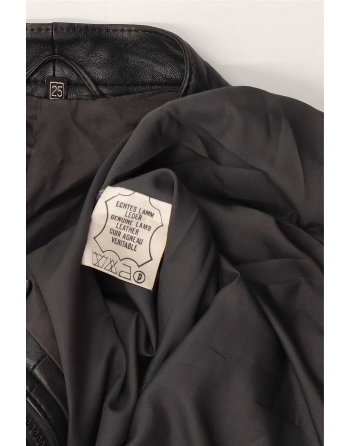 Jaqueta de couro masculina vintage UK 38 cinza médio