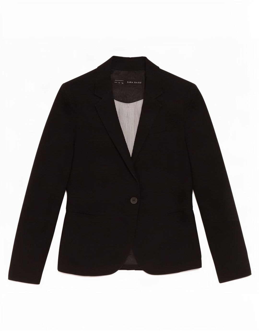 Jaqueta blazer feminina Zara com 1 botão Reino Unido 14 grande preta