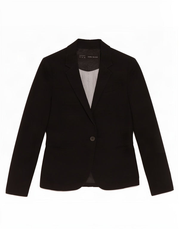 Jaqueta blazer feminina Zara com 1 botão Reino Unido 14 grande preta