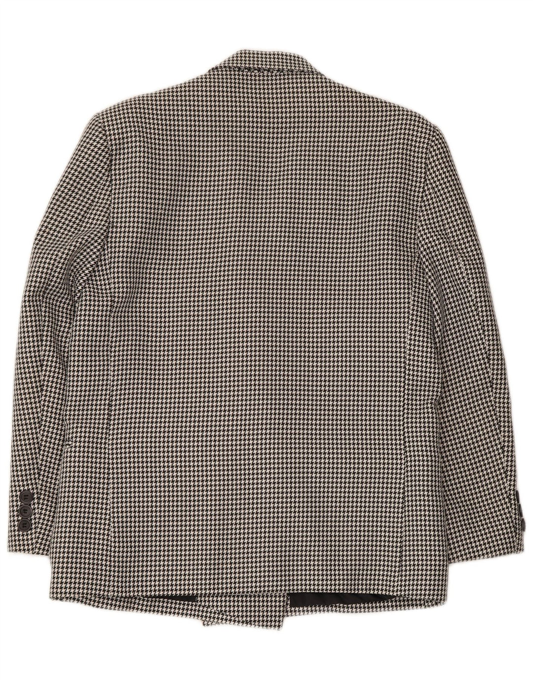 Jaqueta blazer feminina CLASSIC com peito duplo Reino Unido 14 grande preto Houndstooth