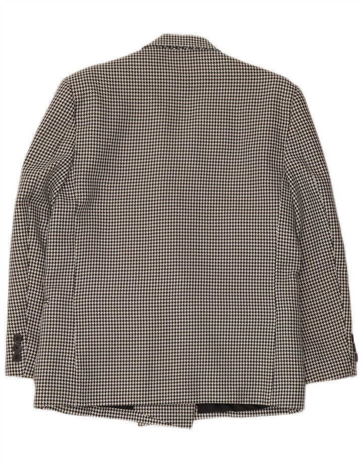 Jaqueta blazer feminina CLASSIC com peito duplo Reino Unido 14 grande preto Houndstooth