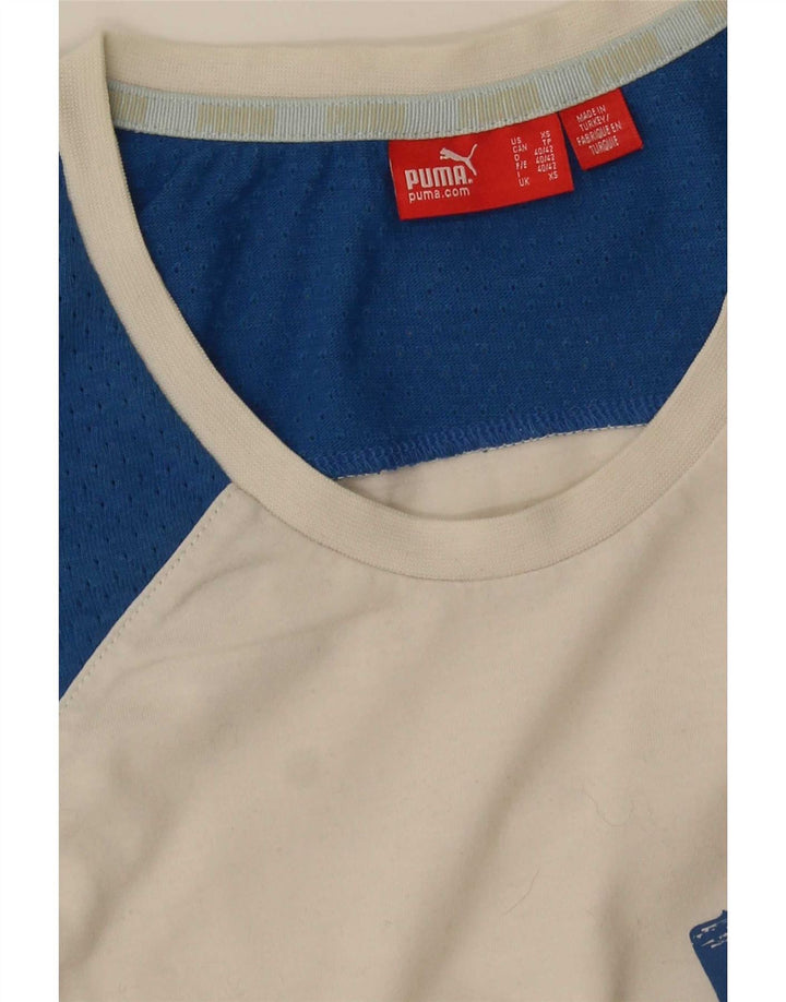 Puma masculino gráfico colete top XS branco colorblock