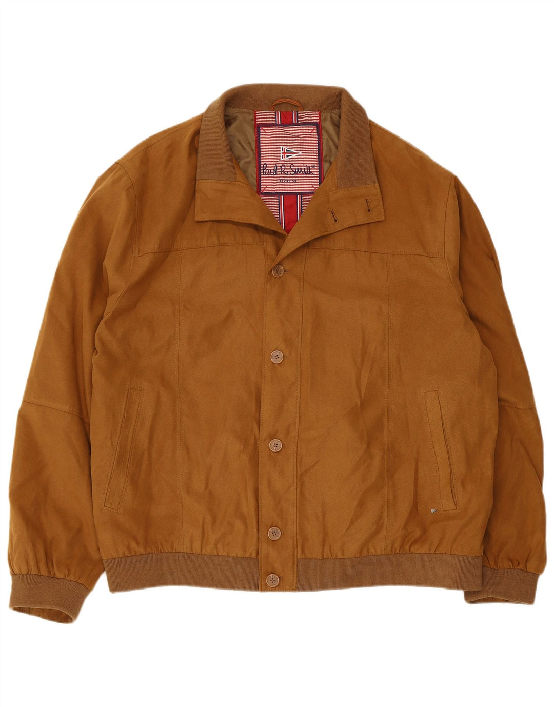 Jaqueta bomber masculina vintage IT 54 2XL poliéster bege