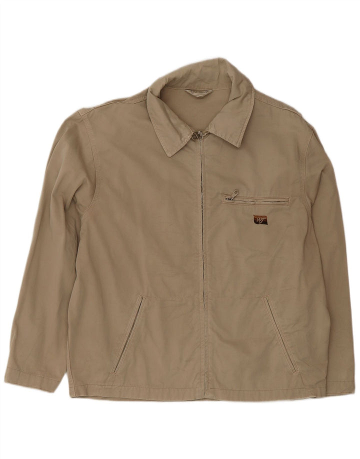 Jaqueta bomber masculina vintage UK 40 algodão bege grande
