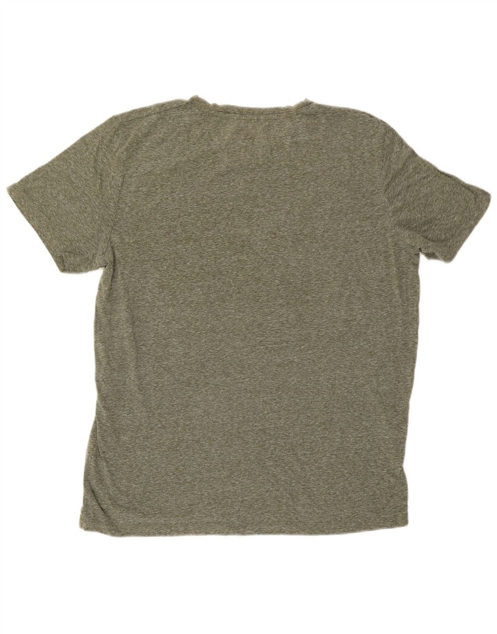 Camiseta gráfica masculina Jack & Jones Top XL cáqui poliéster manchado