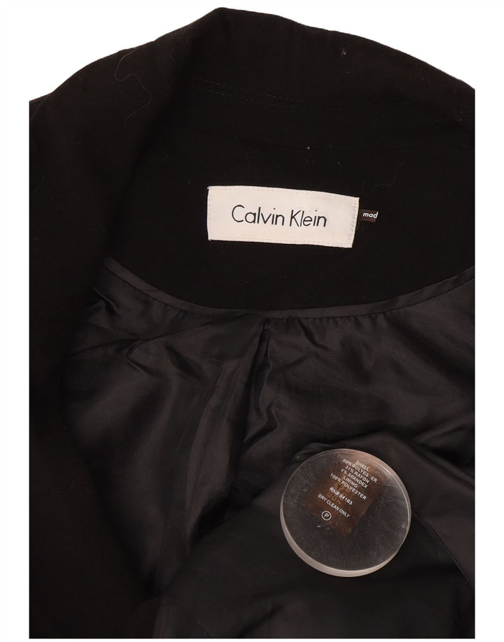 Jaqueta blazer militar feminina Calvin Klein com 1 botão Reino Unido 8 pequena preta