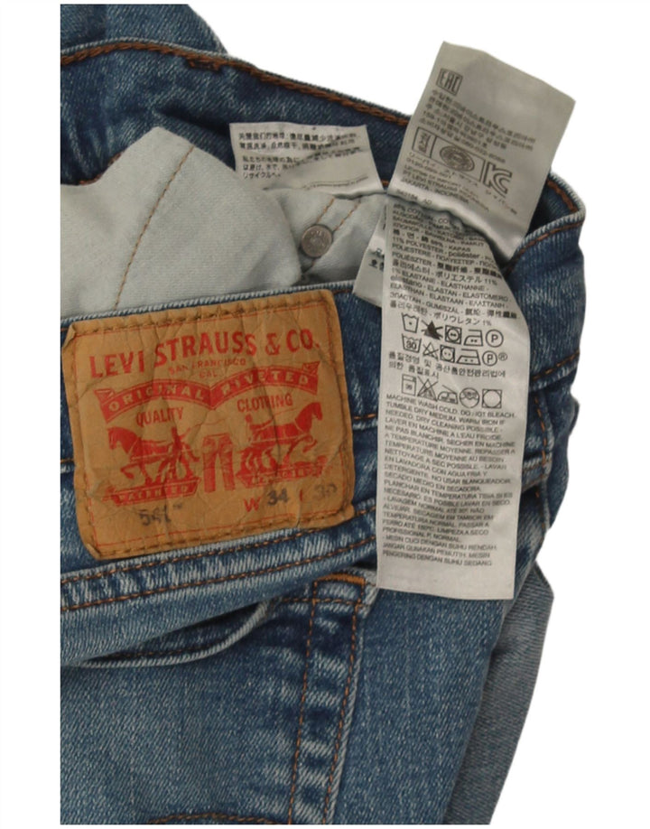 Levi's Masculino 541 Straight Jeans W34 L30 Azul Algodão
