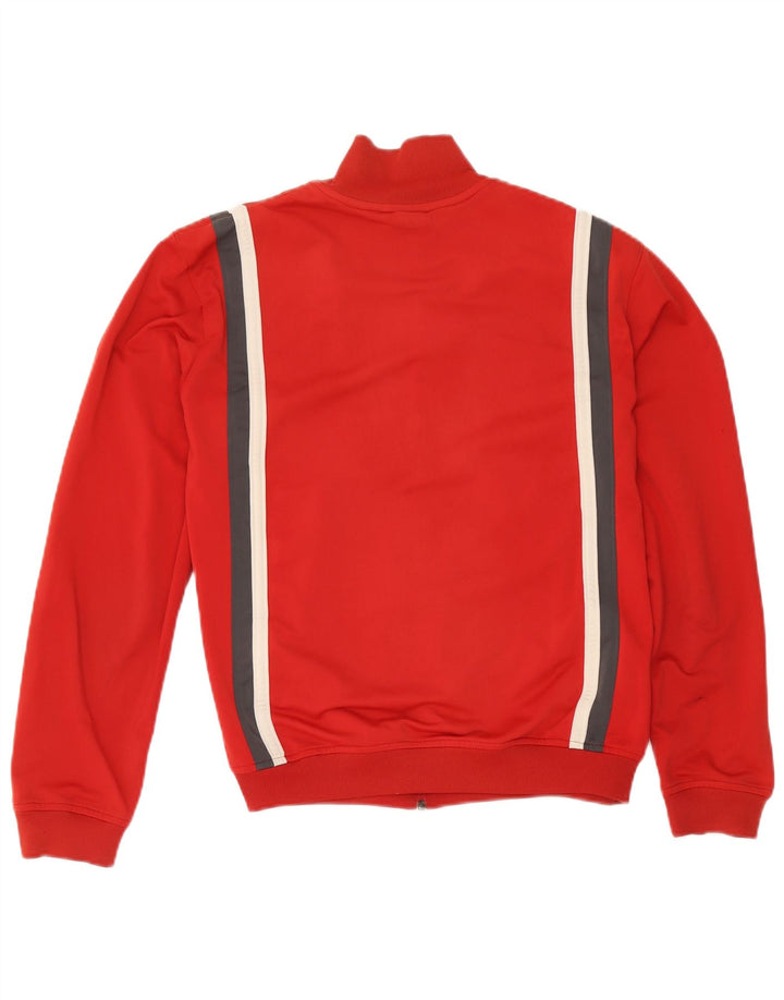 Nike Mens Tracksuit Top Jacket UK 38/40 Médio Vermelho Colorblock Poliéster