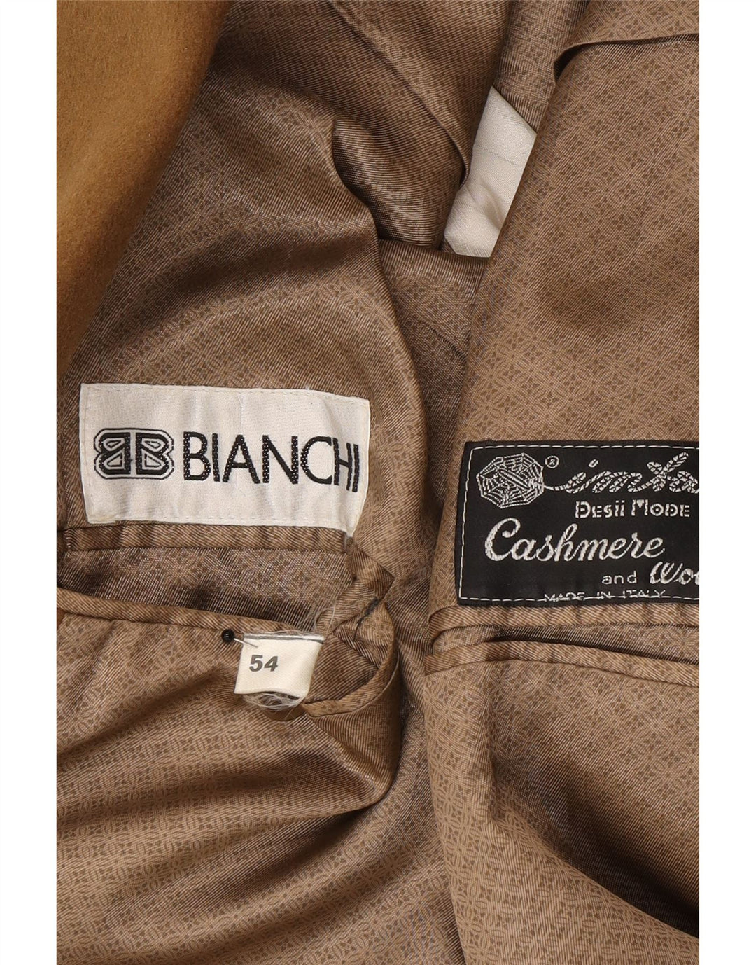 Jaqueta blazer masculina Bianchi com 2 botões IT 54 2XL caxemira marrom