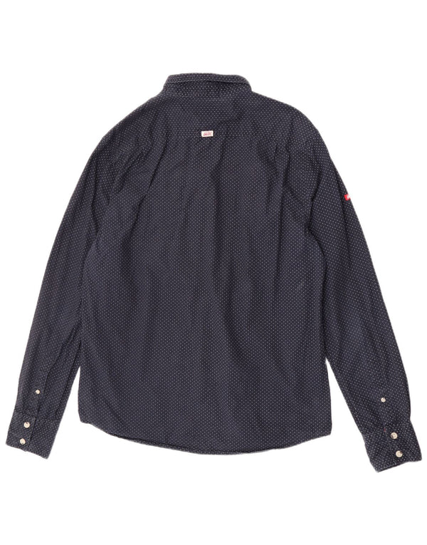 Camisa masculina Superdry 2XL algodão com bolinhas azul marinho