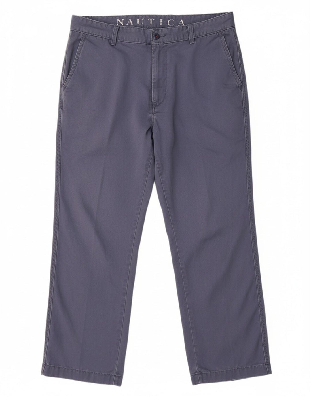 Calça chino reta masculina NAUTICA W36 L30 azul algodão clássico