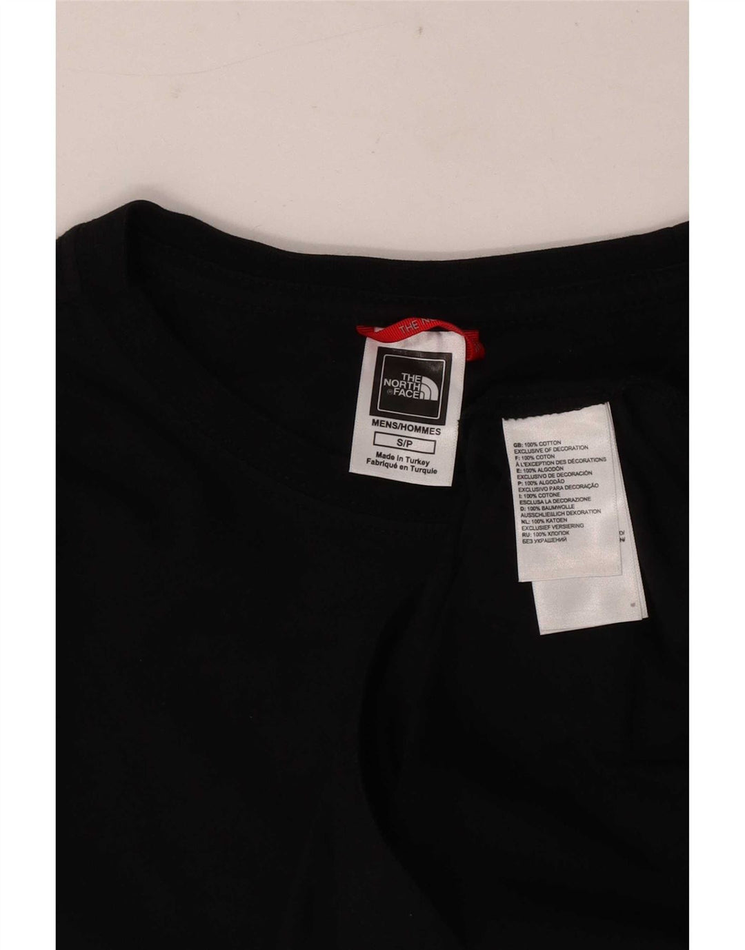 Top gráfico masculino The North Face manga comprida pequeno algodão preto