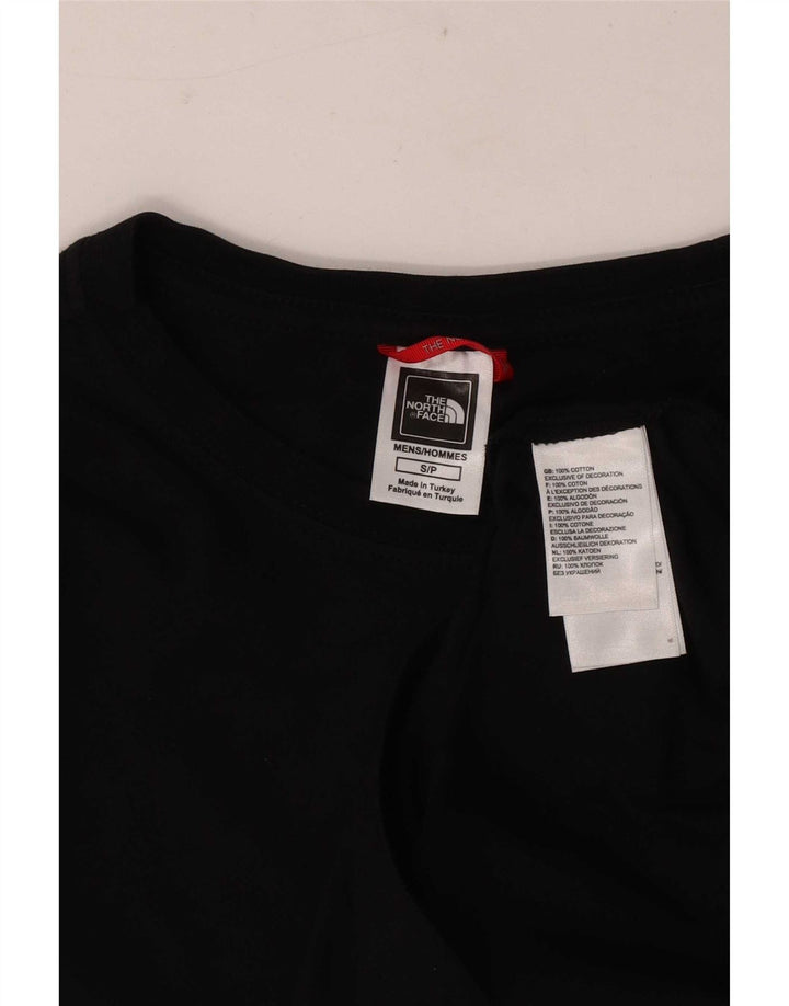 Top gráfico masculino The North Face manga comprida pequeno algodão preto