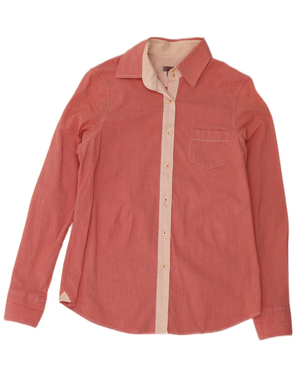 Camisa feminina Slam Reino Unido 12 algodão listrado vermelho médio