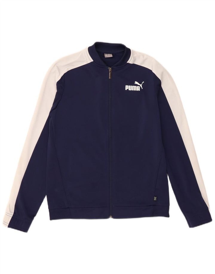 Jaqueta Puma Meninos Treino Top 13-14 Anos Azul Marinho Colorblock Poliéster